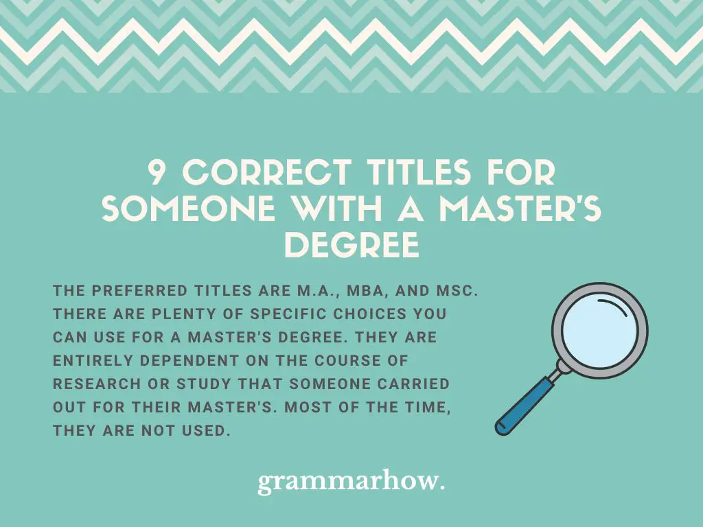 Correct Titles for Someone with a Master's Degree