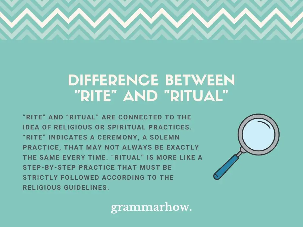 Difference Between Rite and Ritual