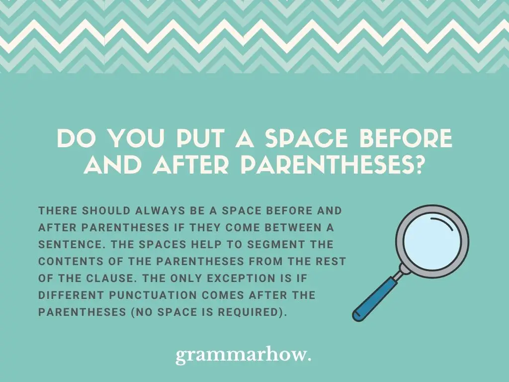 Do You Put a Space Before and After Parentheses