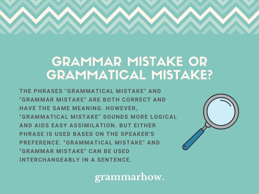 Grammar Mistake Or Grammatical Mistake Which Is Correct? TrendRadars