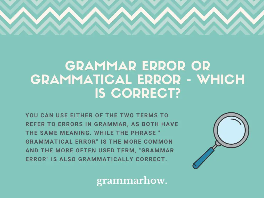 Grammar error or Grammatical error