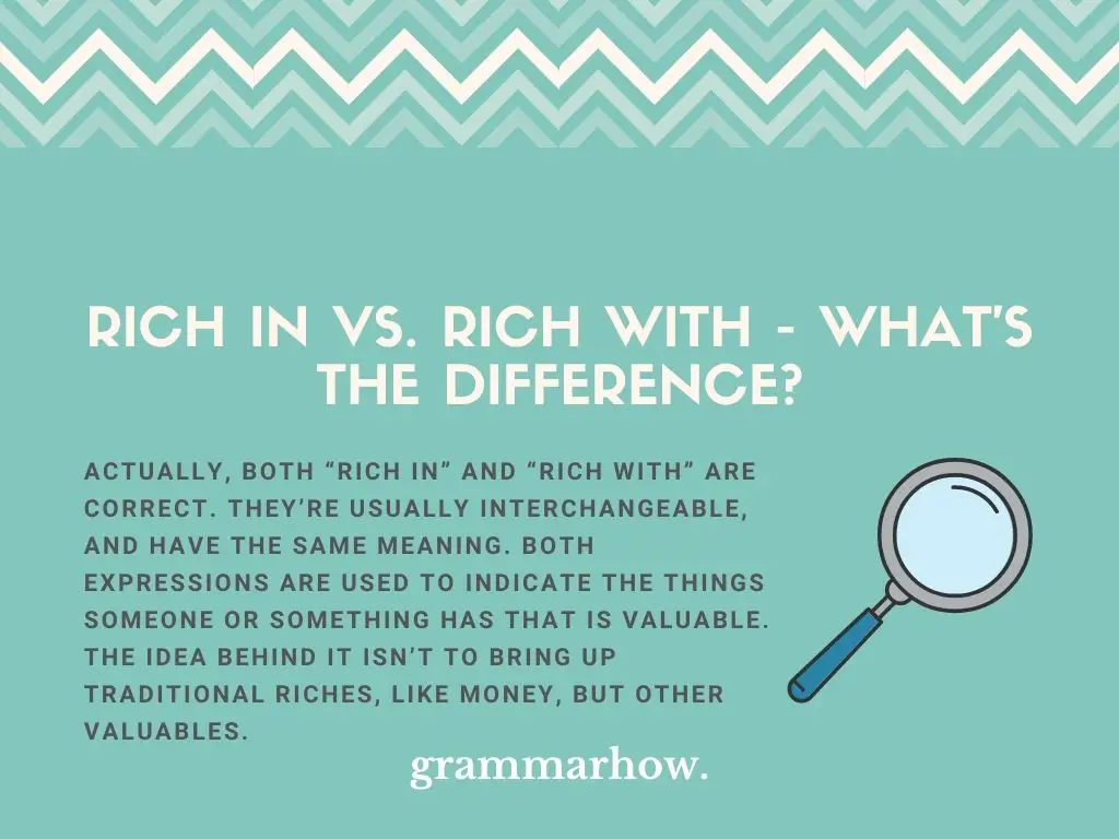 Rich In vs. Rich With