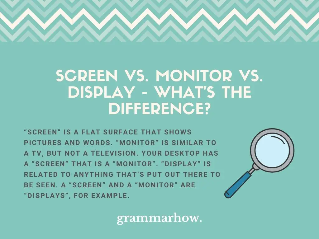 Screen vs. Monitor vs. Display