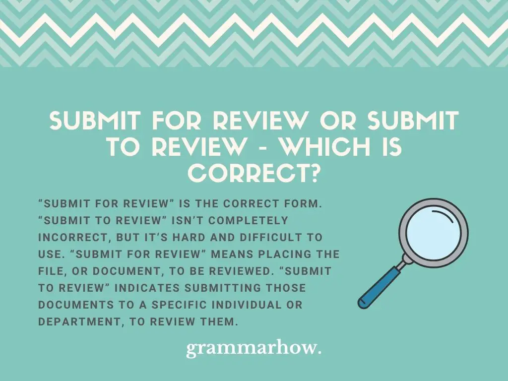 Submit for Review or Submit to Review