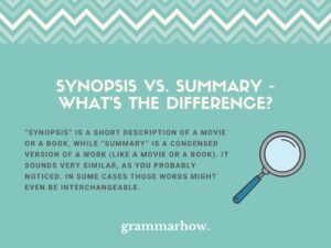 synopsis vs dissertation