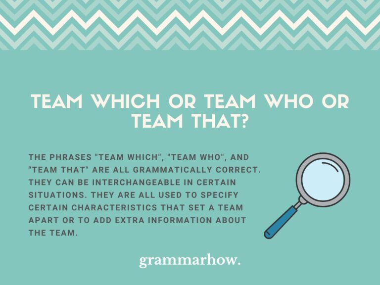 Team Which or Team Who or Team That? (Correct Version)