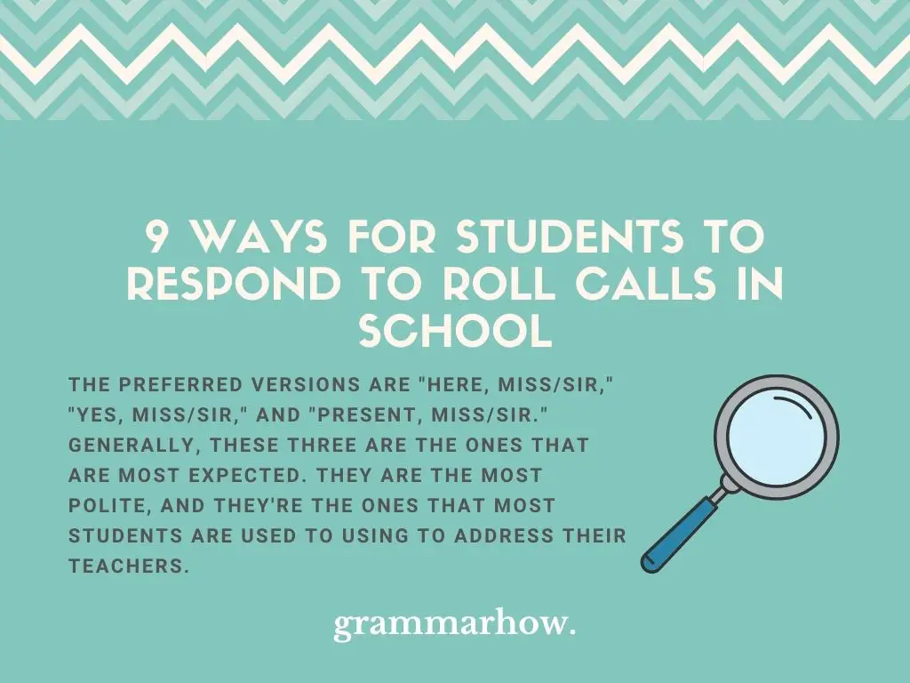 Ways for Students to Respond to Roll Calls in School
