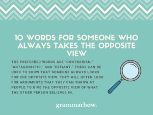 10 Words for Someone Who Always Takes the Opposite View