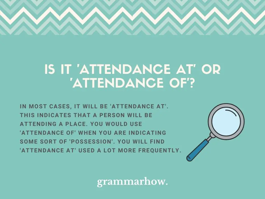 attendance at or attendance of