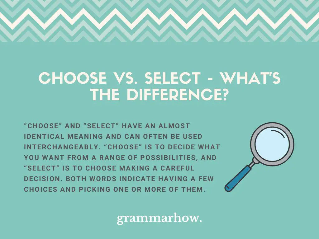 Choose Vs Select Whats The Difference Uk Vs Us