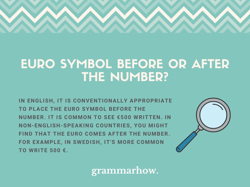 euro symbol before or after number