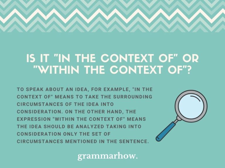 Is It "In The Context Of" or "Within The Context Of"?