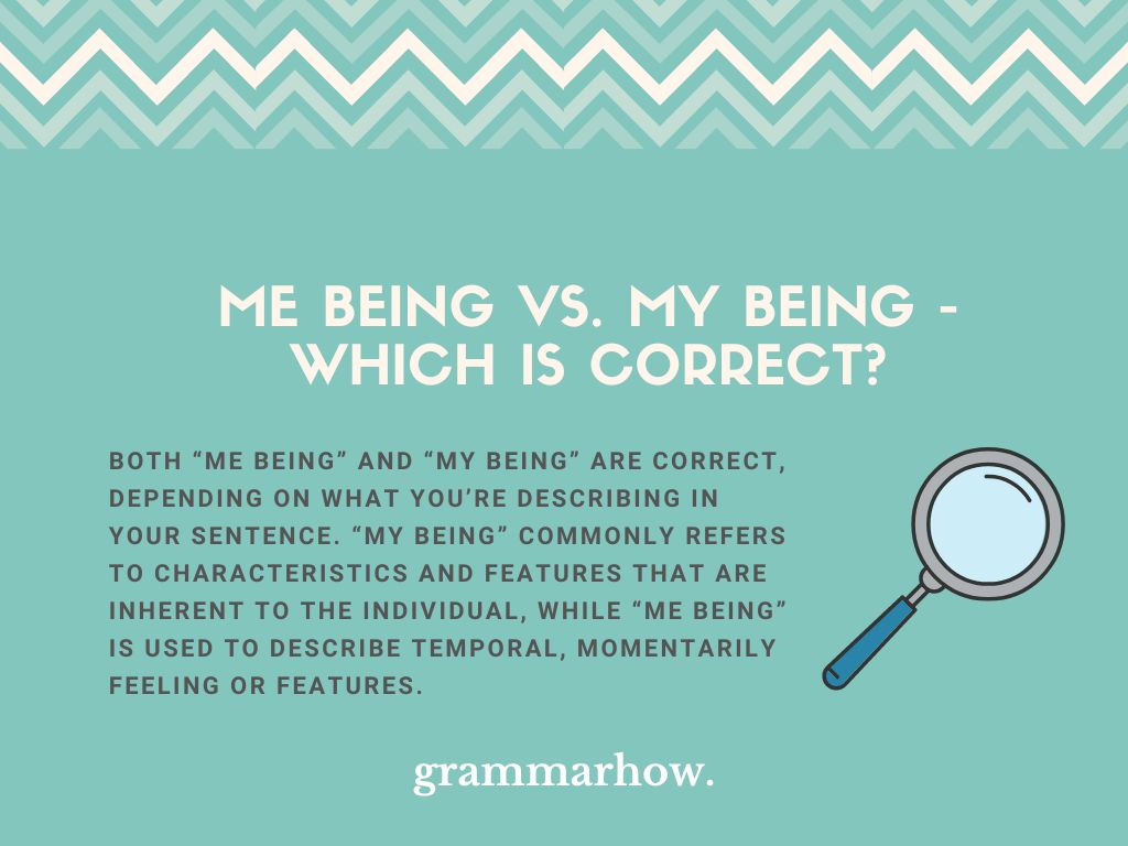 me being vs my being