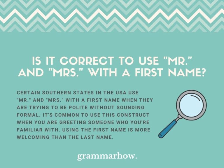 Is It Correct to Use "Mr." and "Mrs." with a First Name?