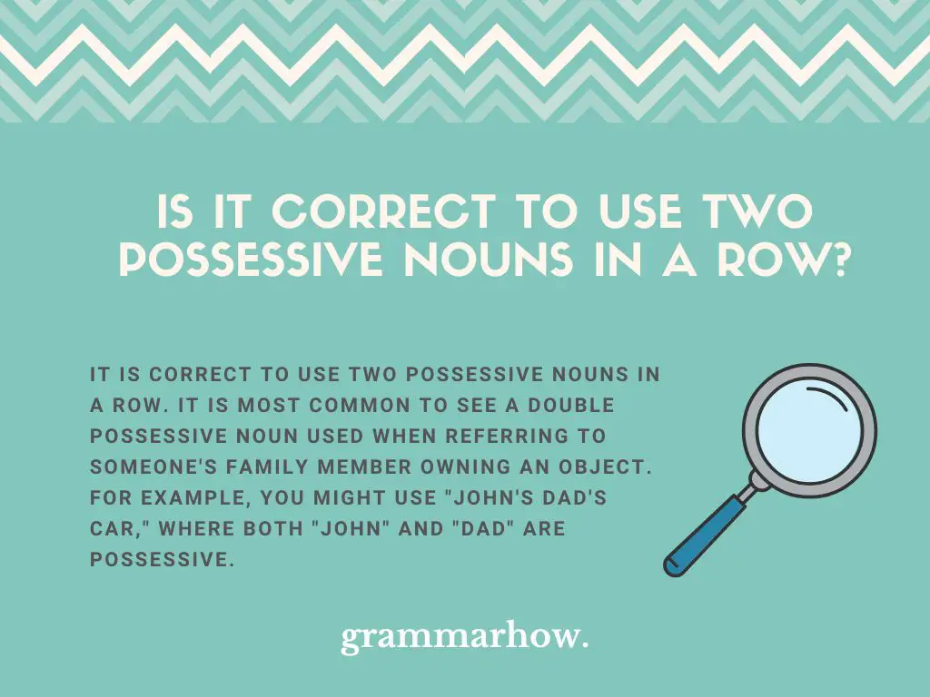 two possessive nouns in a row