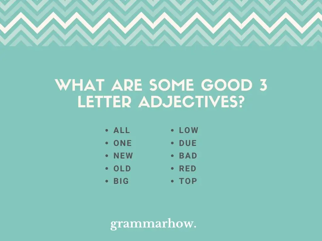 3 letter adjectives