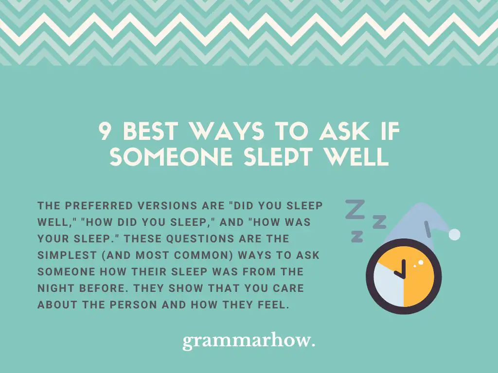 Best Ways to Ask if Someone Slept Well