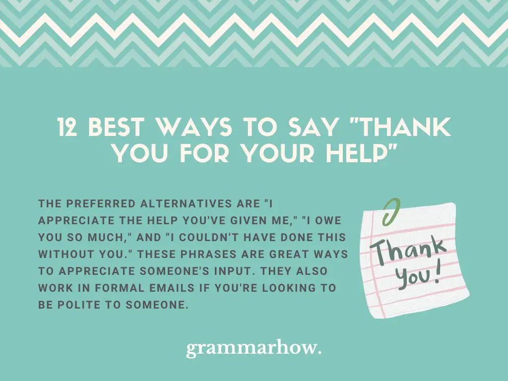 Best Ways to Say “Thank You for Your Help”