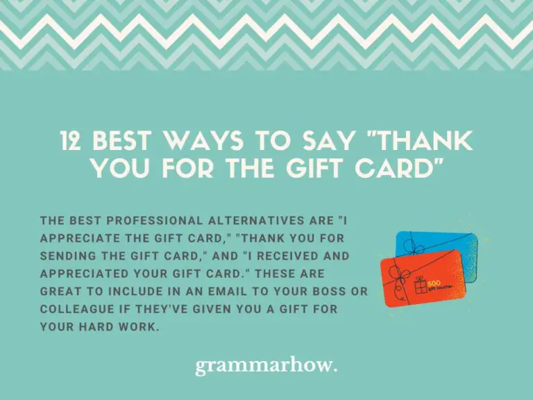 Ways To Say Thank You For A Gift Card