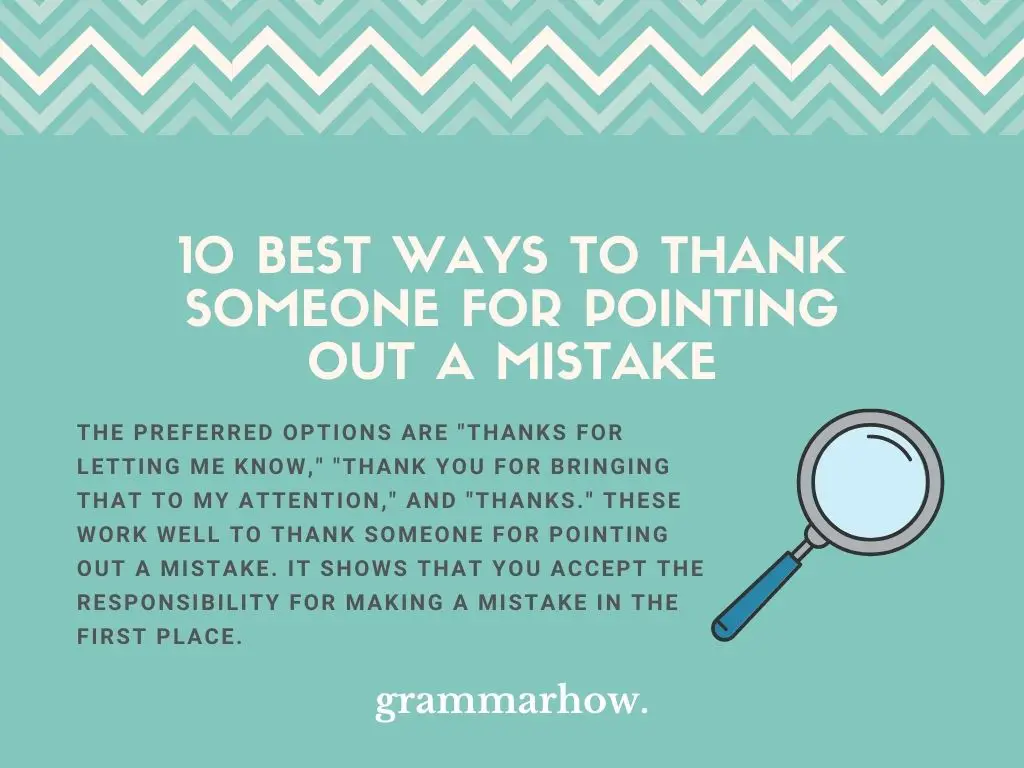 Best Ways to Thank Someone for Pointing Out a Mistake