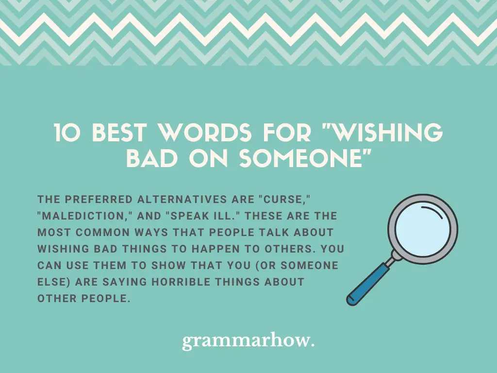 Best Words for Wishing Bad on Someone