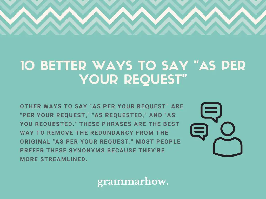 Better Ways to Say As Per Your Request
