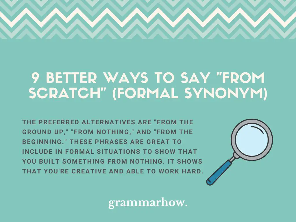 Better Ways to Say From Scratch