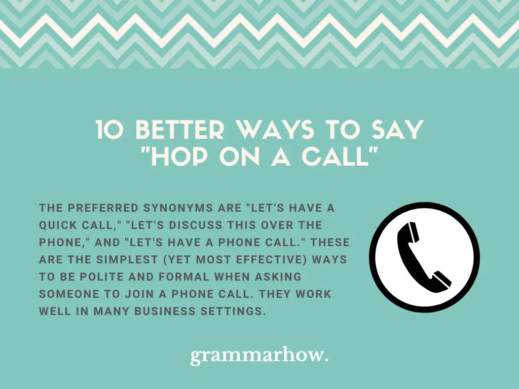 Better Ways to Say Hop on a Call