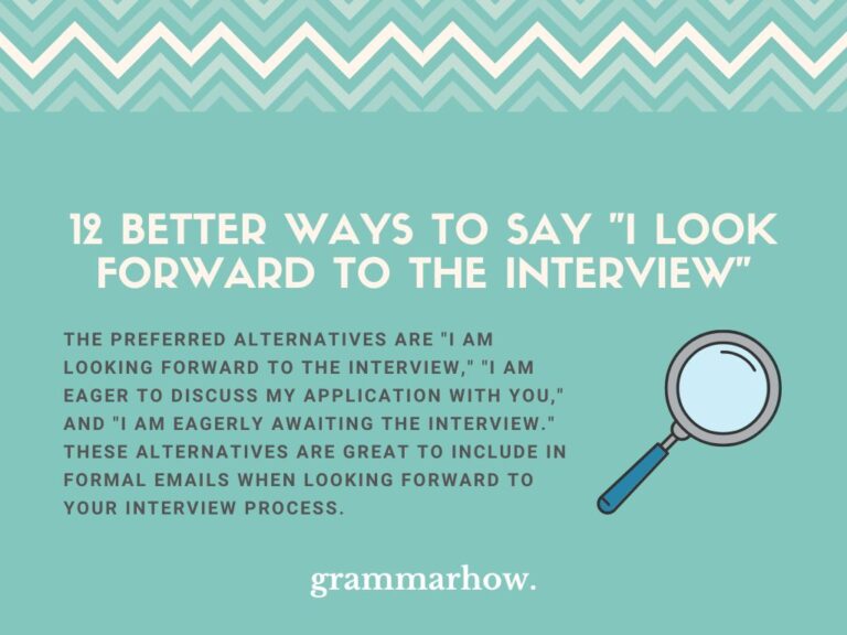 12 Better Ways To Say I Look Forward To The Interview 