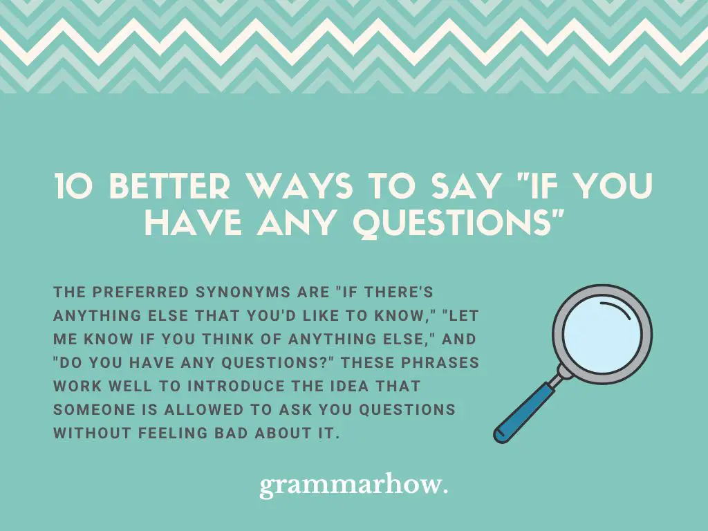 Better Ways to Say If You Have Any Questions