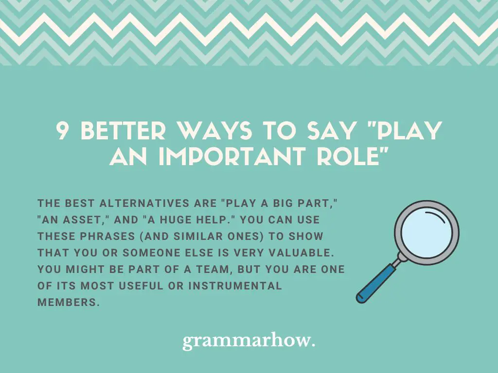 Better Ways to Say Play an Important Role