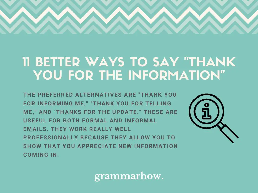 Better Ways to Say “Thank You for the Information”