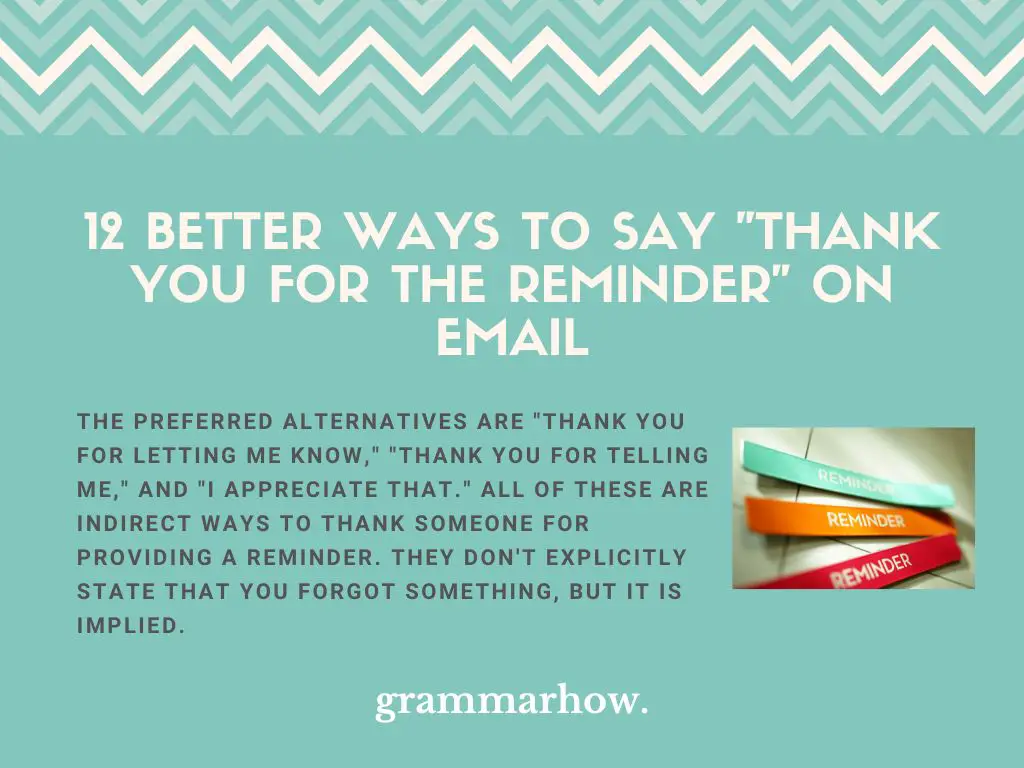 Better Ways to Say Thank You for the Reminder on Email