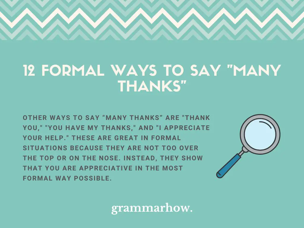 Formal Ways to Say Many Thanks