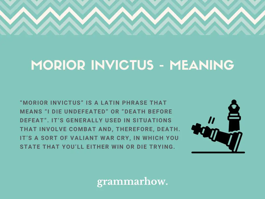 Morior Invictus meaning