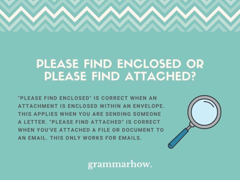 Please Find Enclosed or Please Find Attached? Formal Email