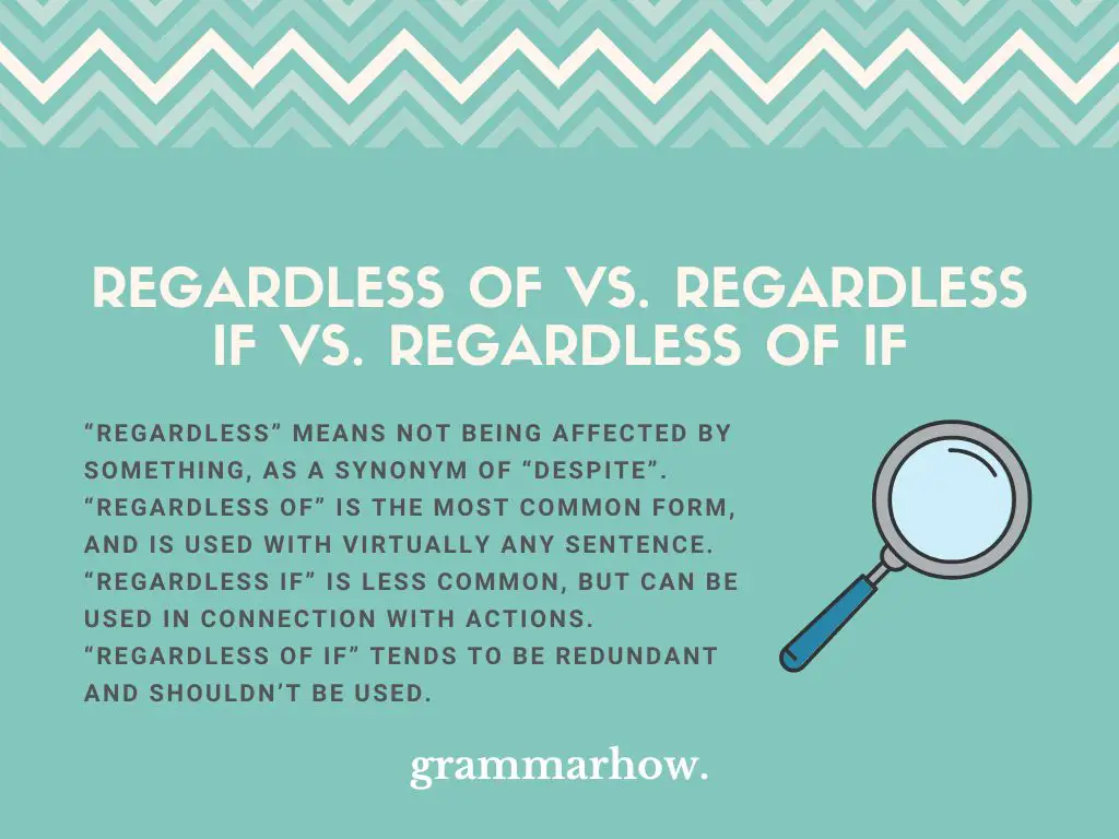 Regardless of vs. Regardless if vs. Regardless of if
