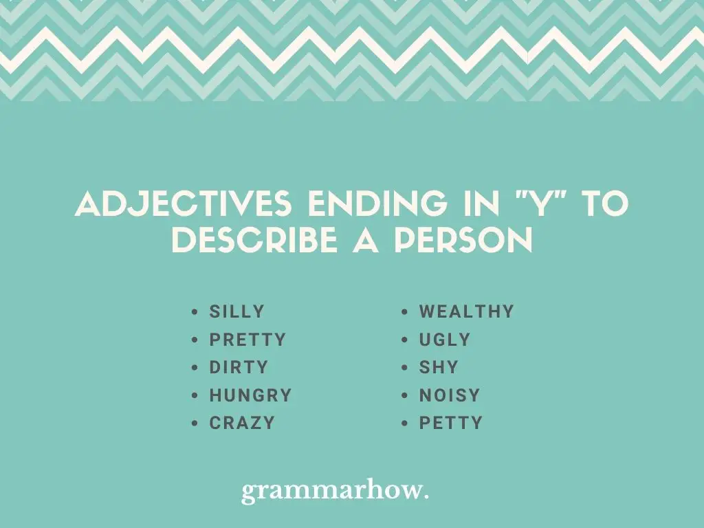 adjectives ending in y to describe a person