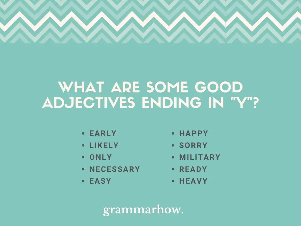 adjectives ending in y
