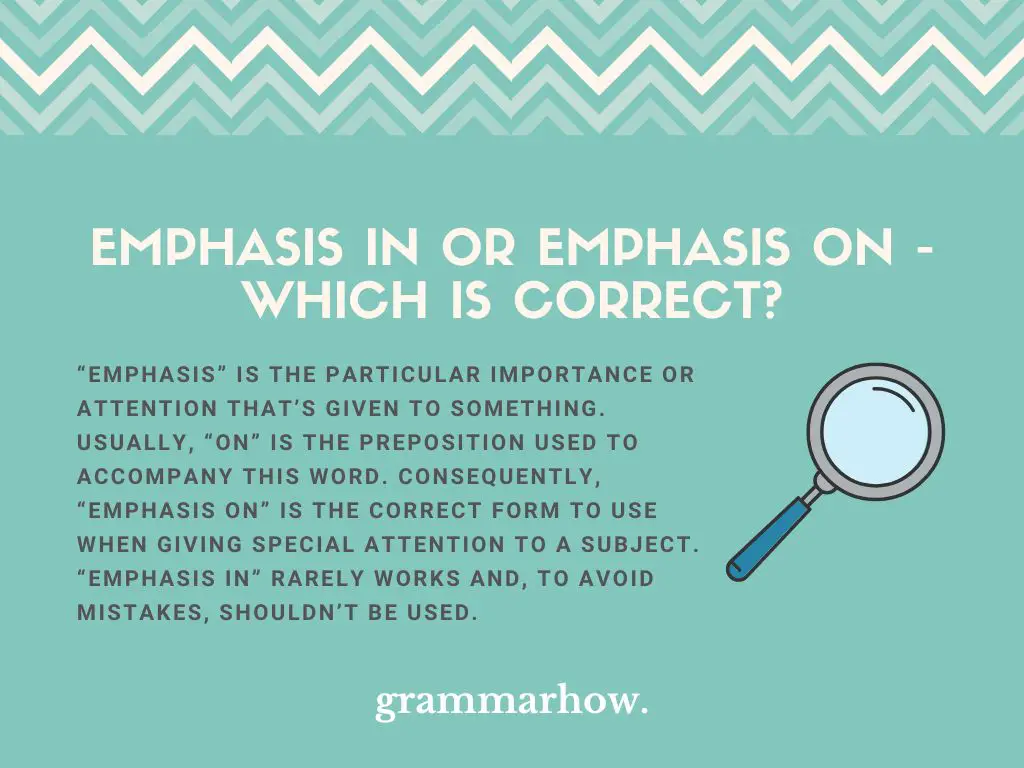 emphasis in or on