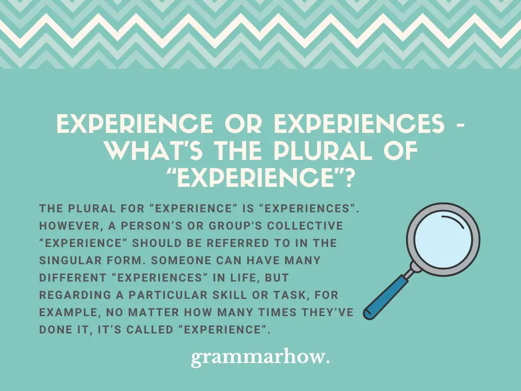 experience plural