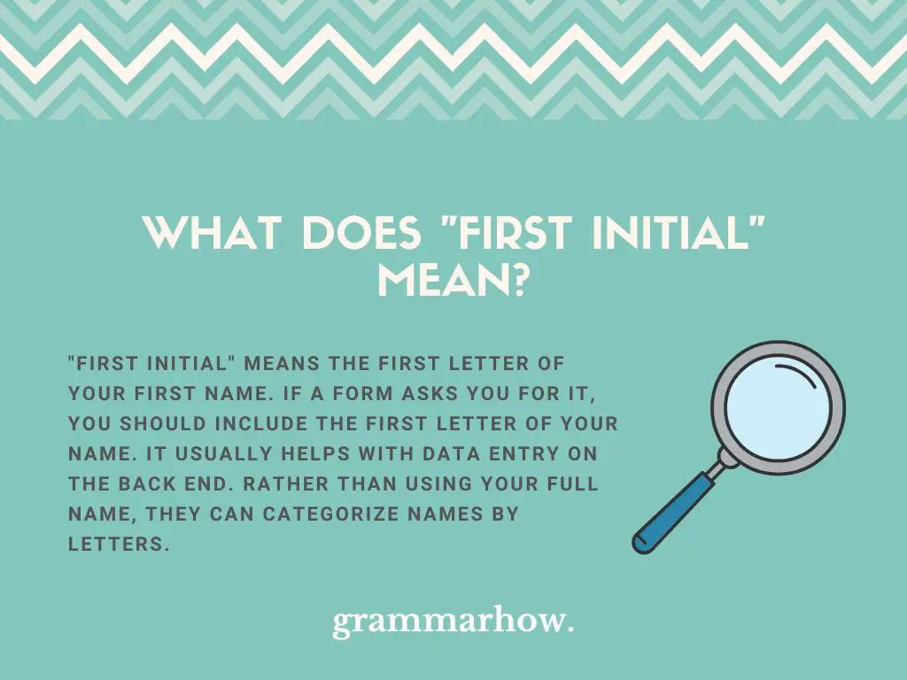 first initial