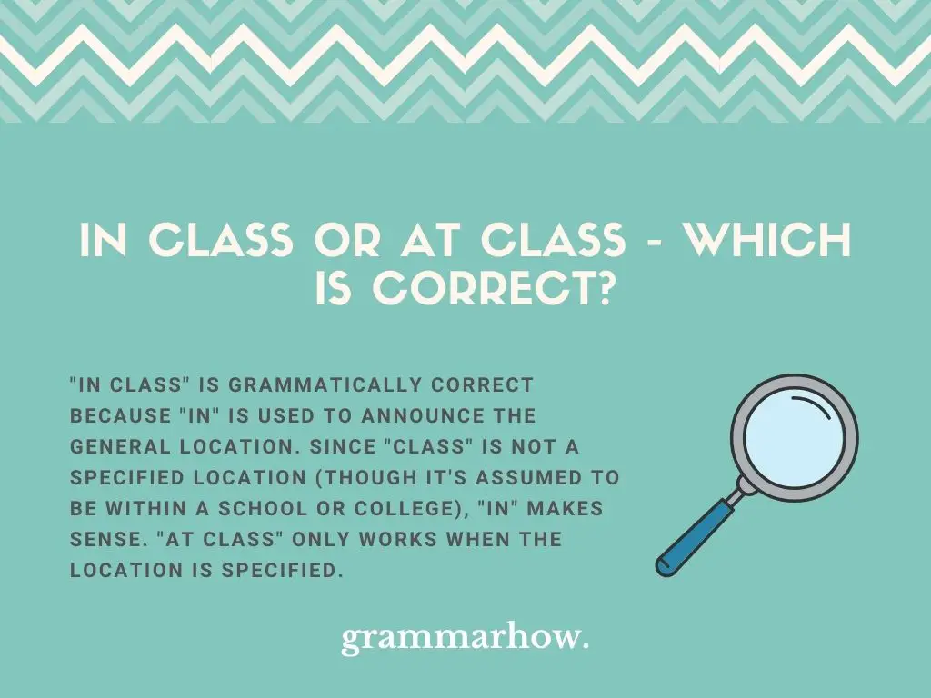 In Class or At Class – Which Is Correct? (Helpful Examples)