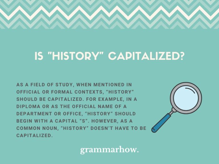 Is History Class Capitalized