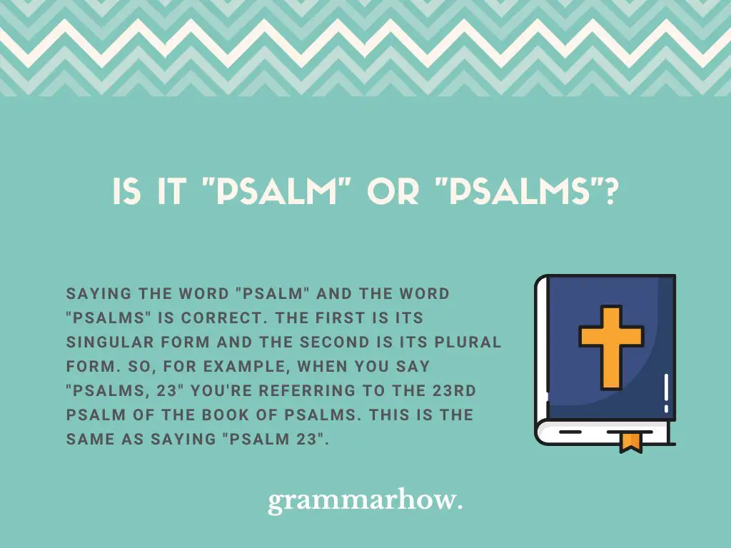 is it psalm or psalms