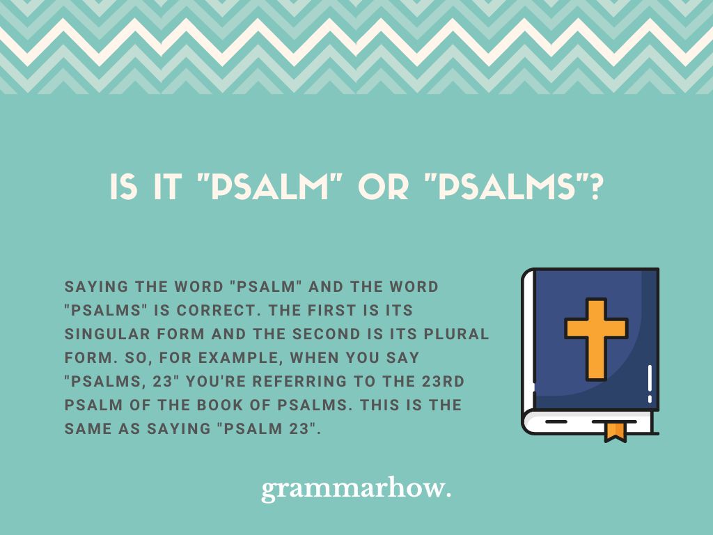 is it psalm or psalms