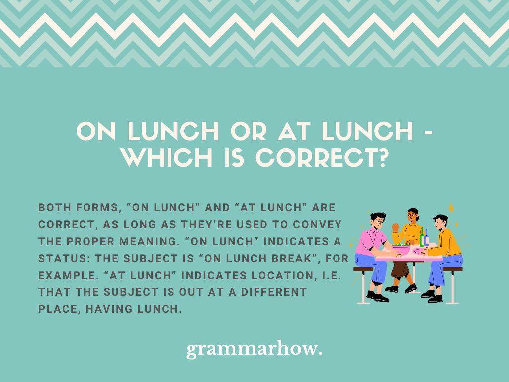 On Lunch or At Lunch – Which Is Correct? (With Examples)