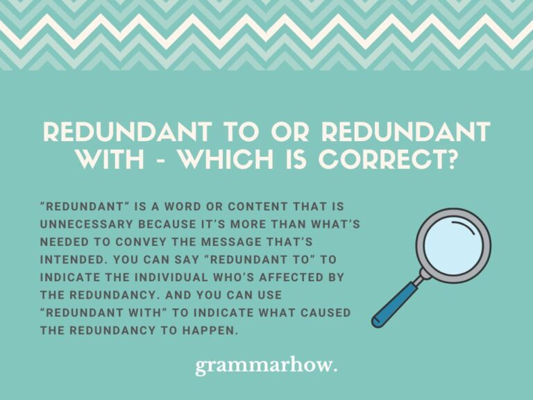 Redundant To or Redundant With Which Is Correct?
