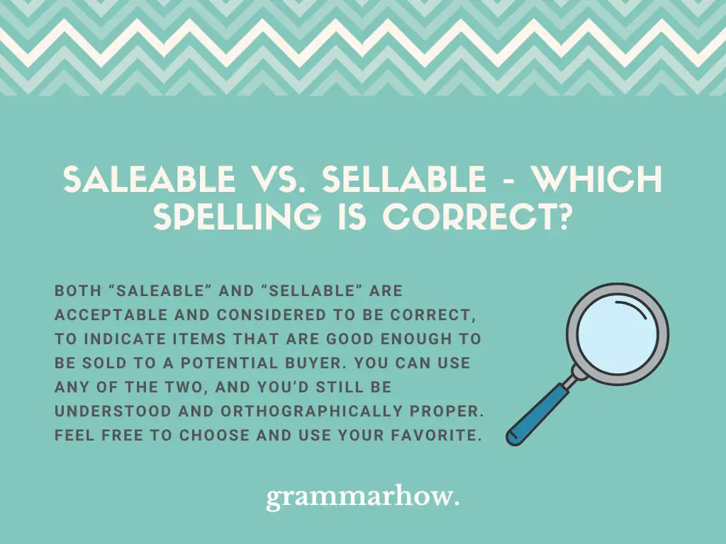 saleable vs sellable
