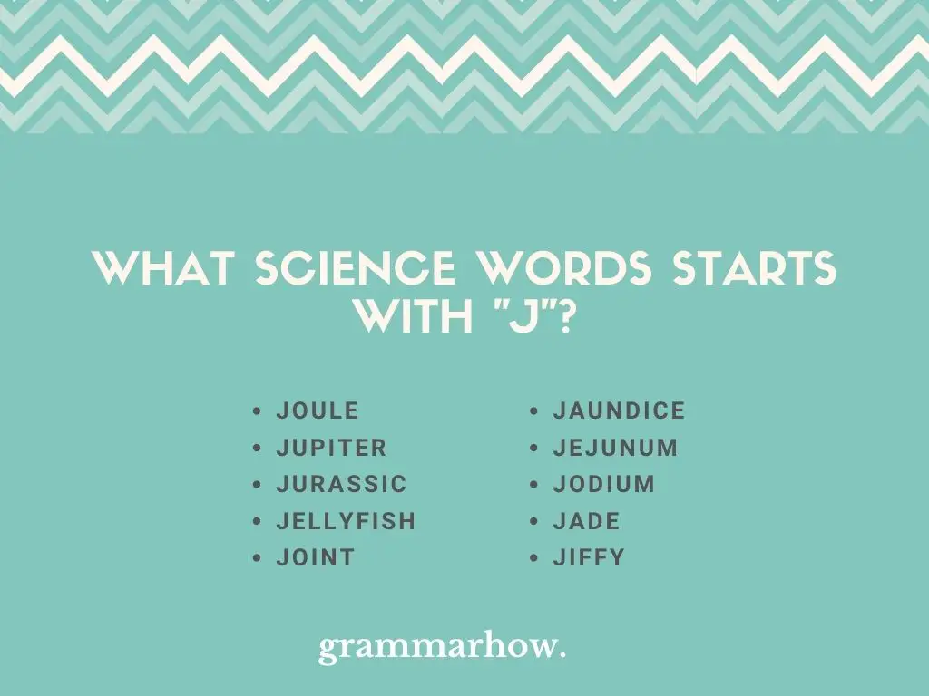 science words starting with j